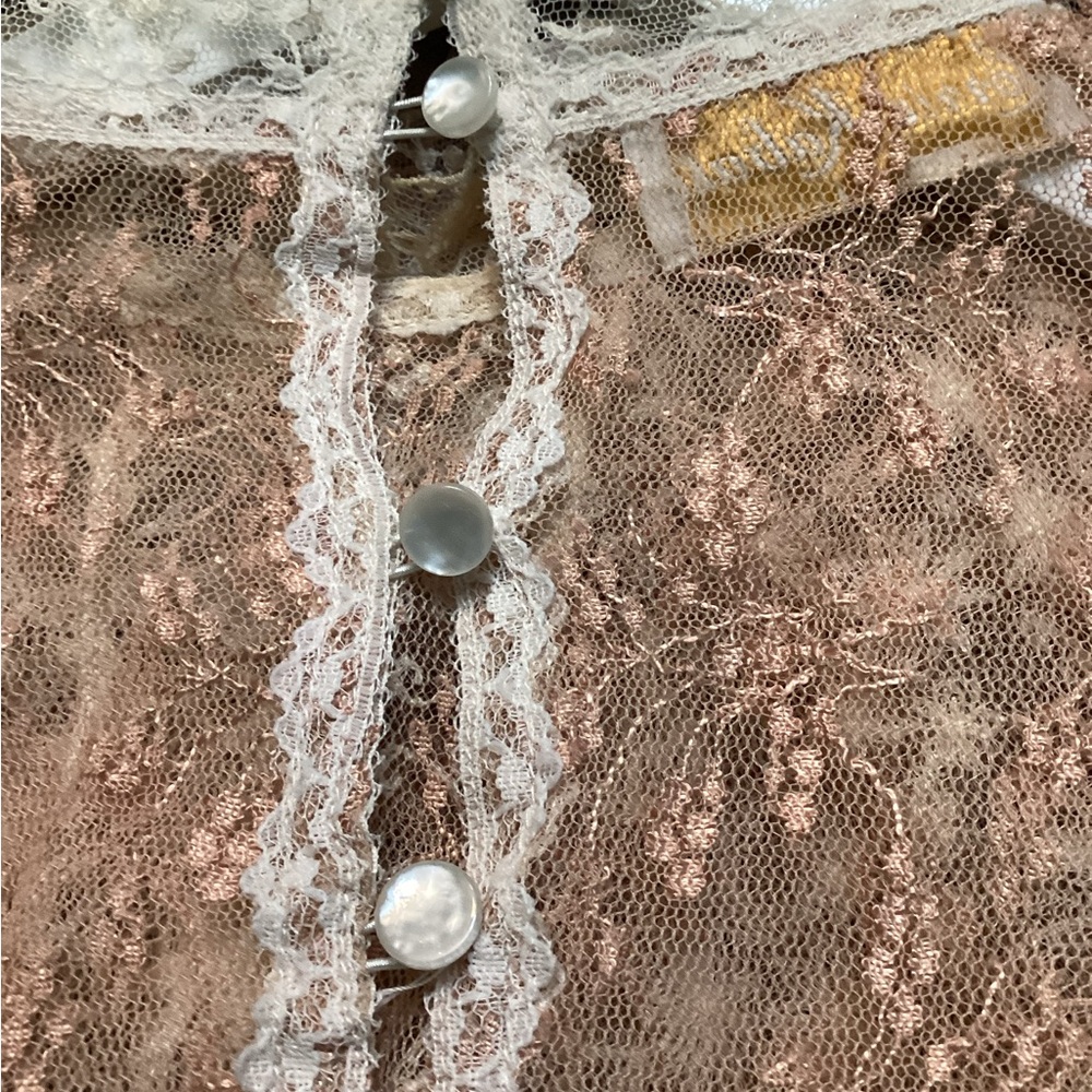 1970s Vintage Lorrie Kabala Lace Blouse - Picture 5 of 6